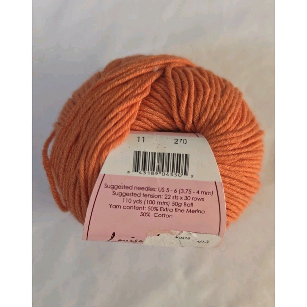 Louisa Harding AIMEE Yarn "Ianthe" Orange color Cotton/Merino 110yds